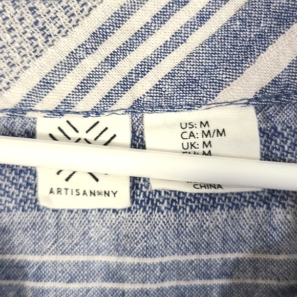 Artisan NY striped linen blend top, size M - Picture 2 of 6